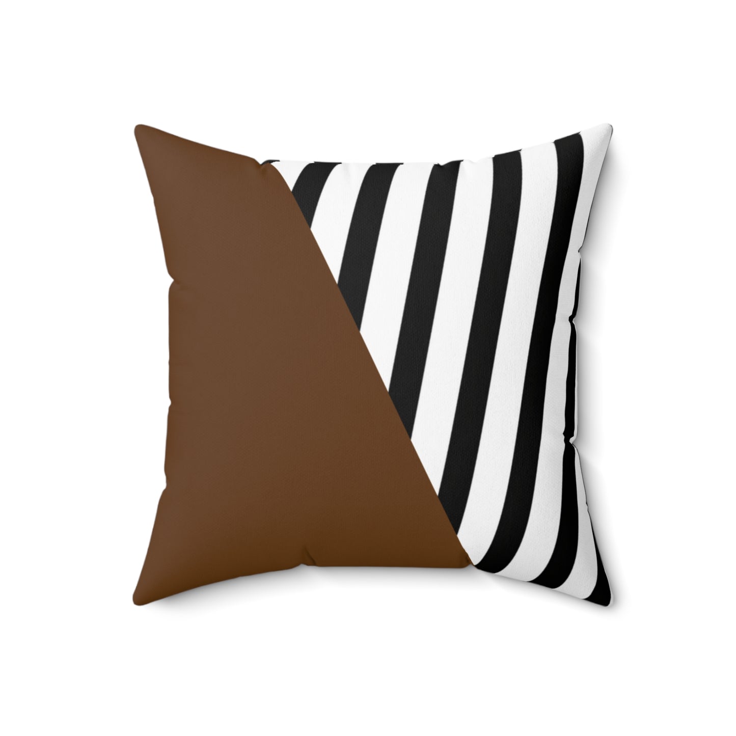 Striped black/white color block faux Suede throw Pillow