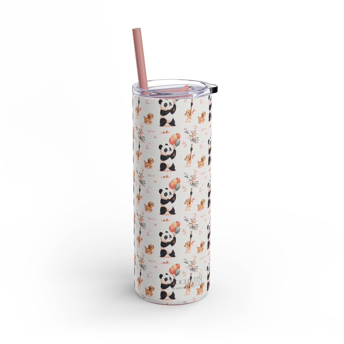 panda pups skinny tumbler 20oz