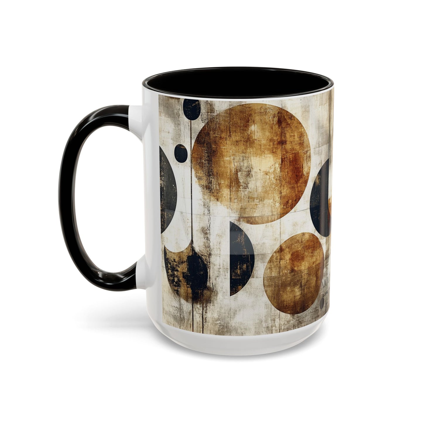 Saroj. Ceramic Gold Abstract Mug (15oz)