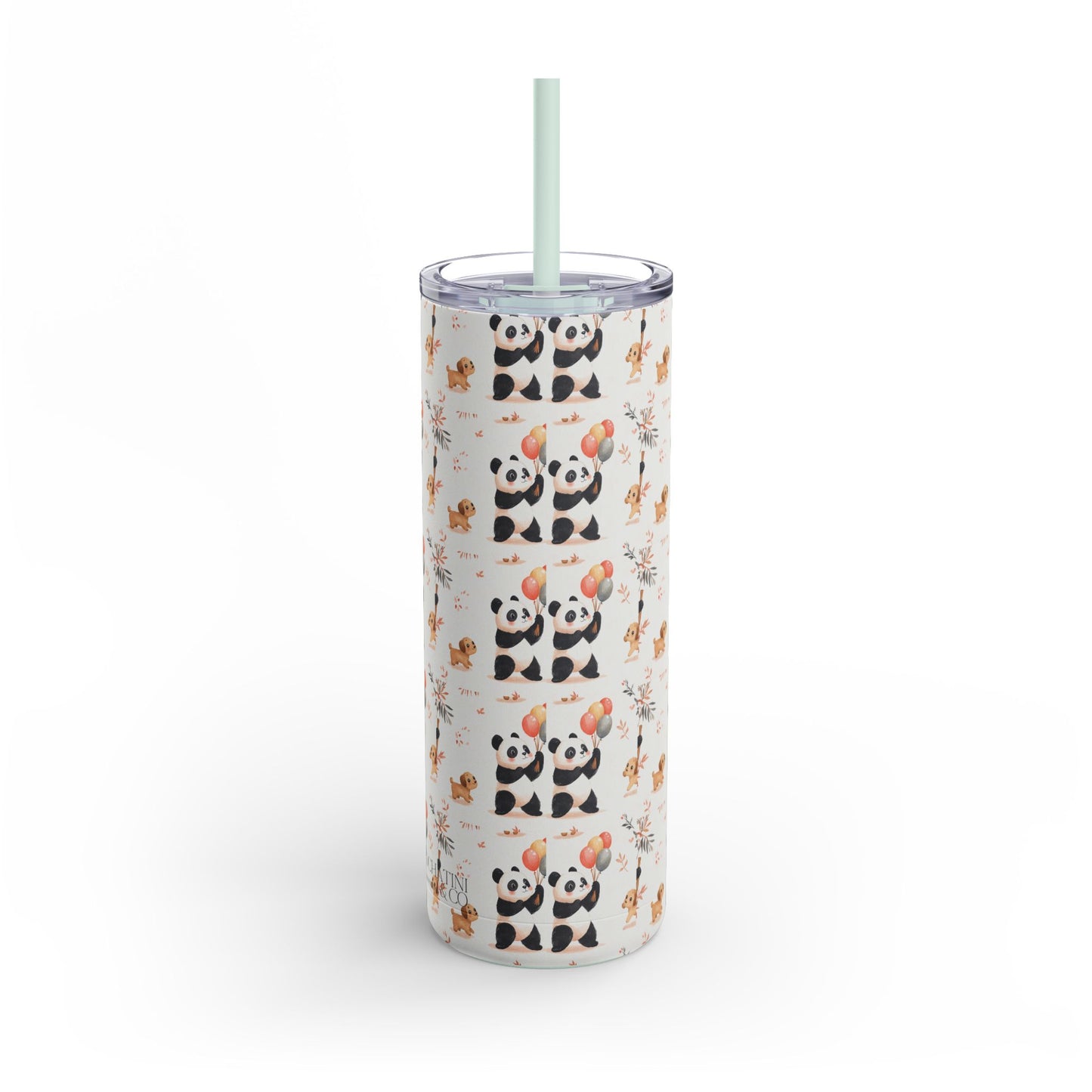 panda pups skinny tumbler 20oz