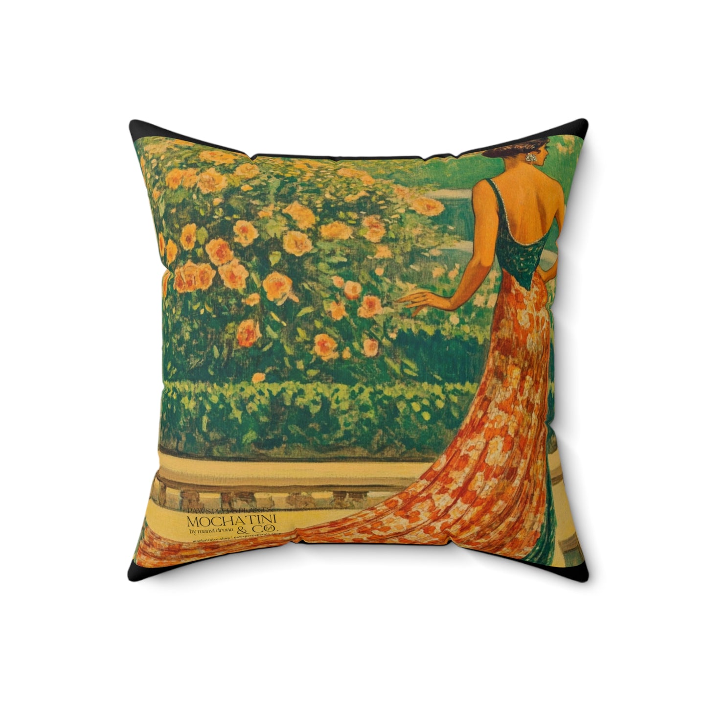 1920s flapper designer throw pillow