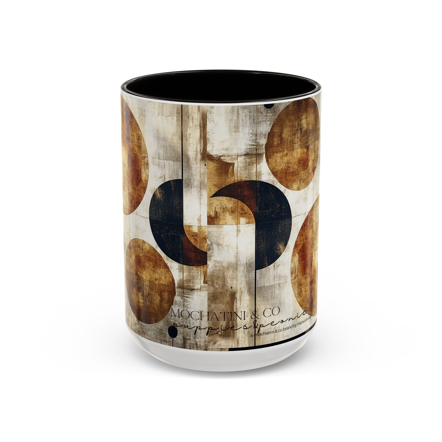 Saroj. Ceramic Gold Abstract Mug (15oz)