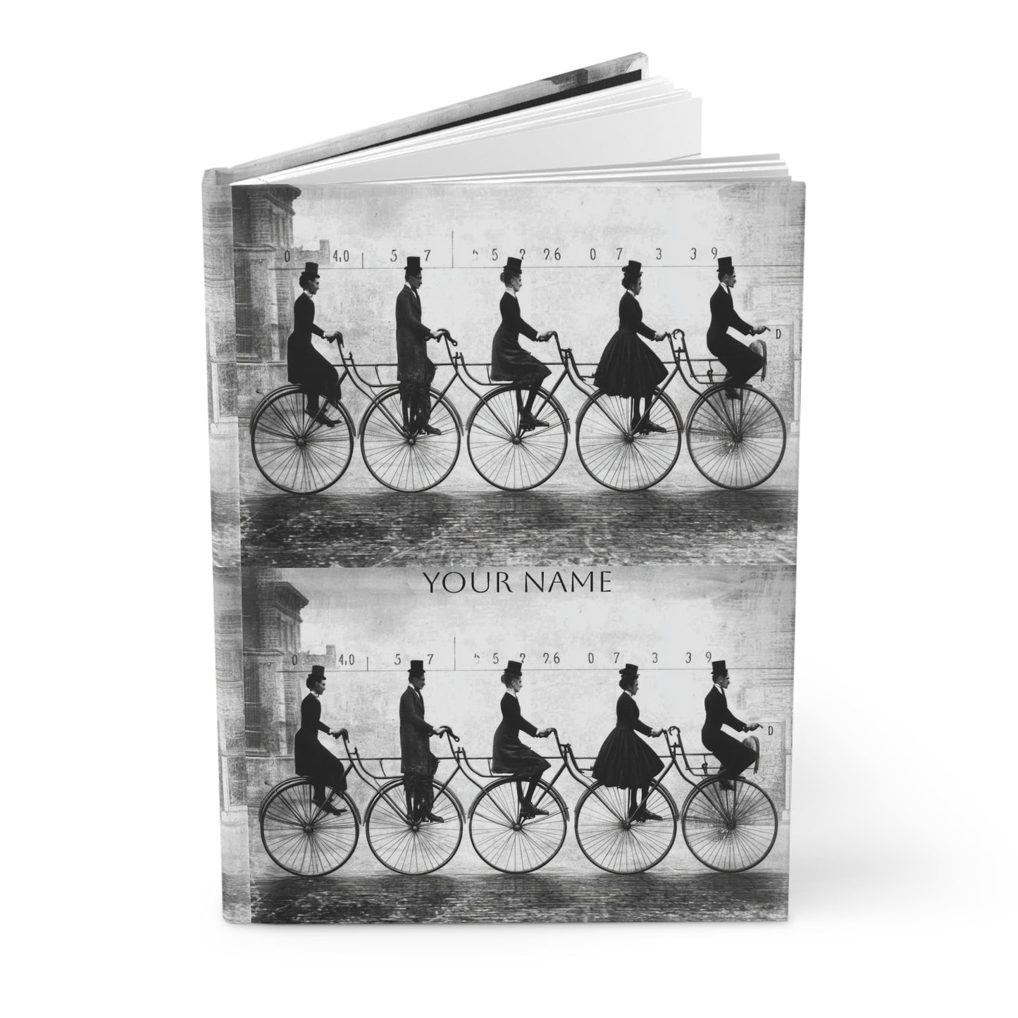 vintage velociphile original artwork hardcover journal with free optional personalization