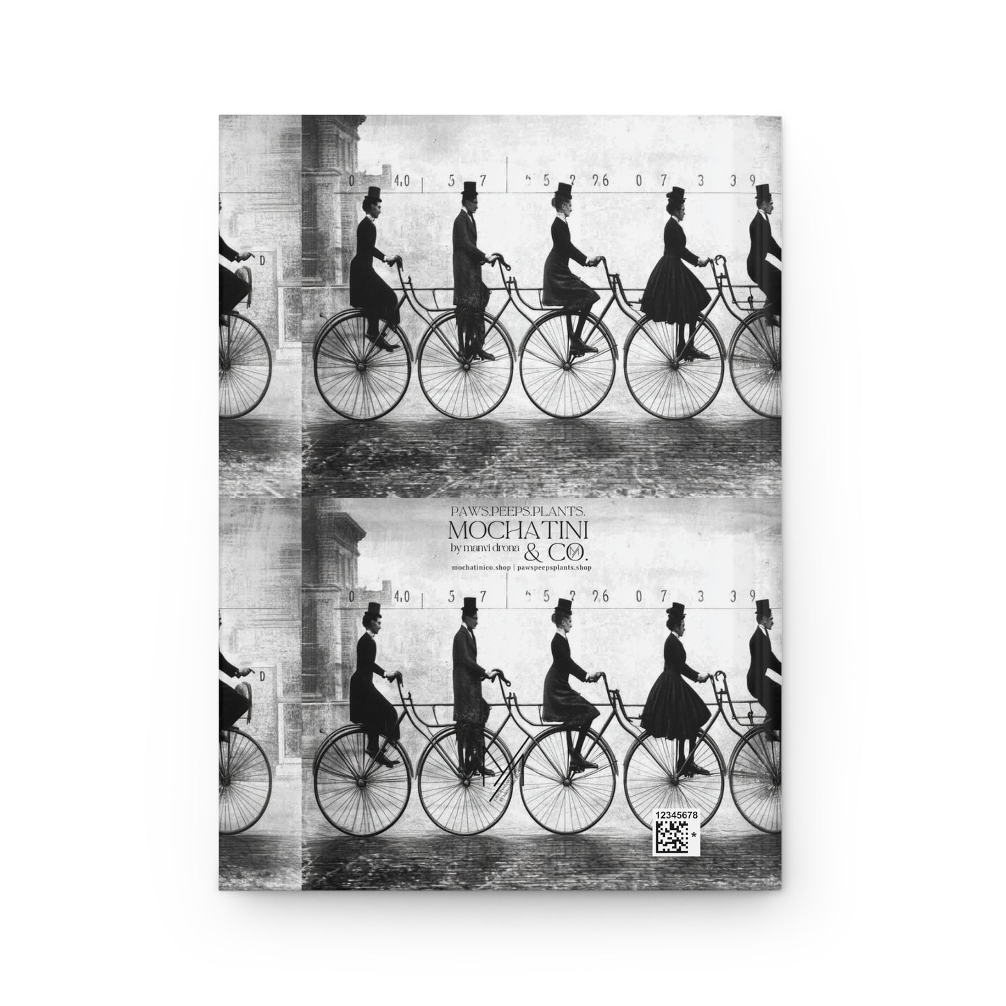 vintage velociphile original artwork hardcover journal with free optional personalization