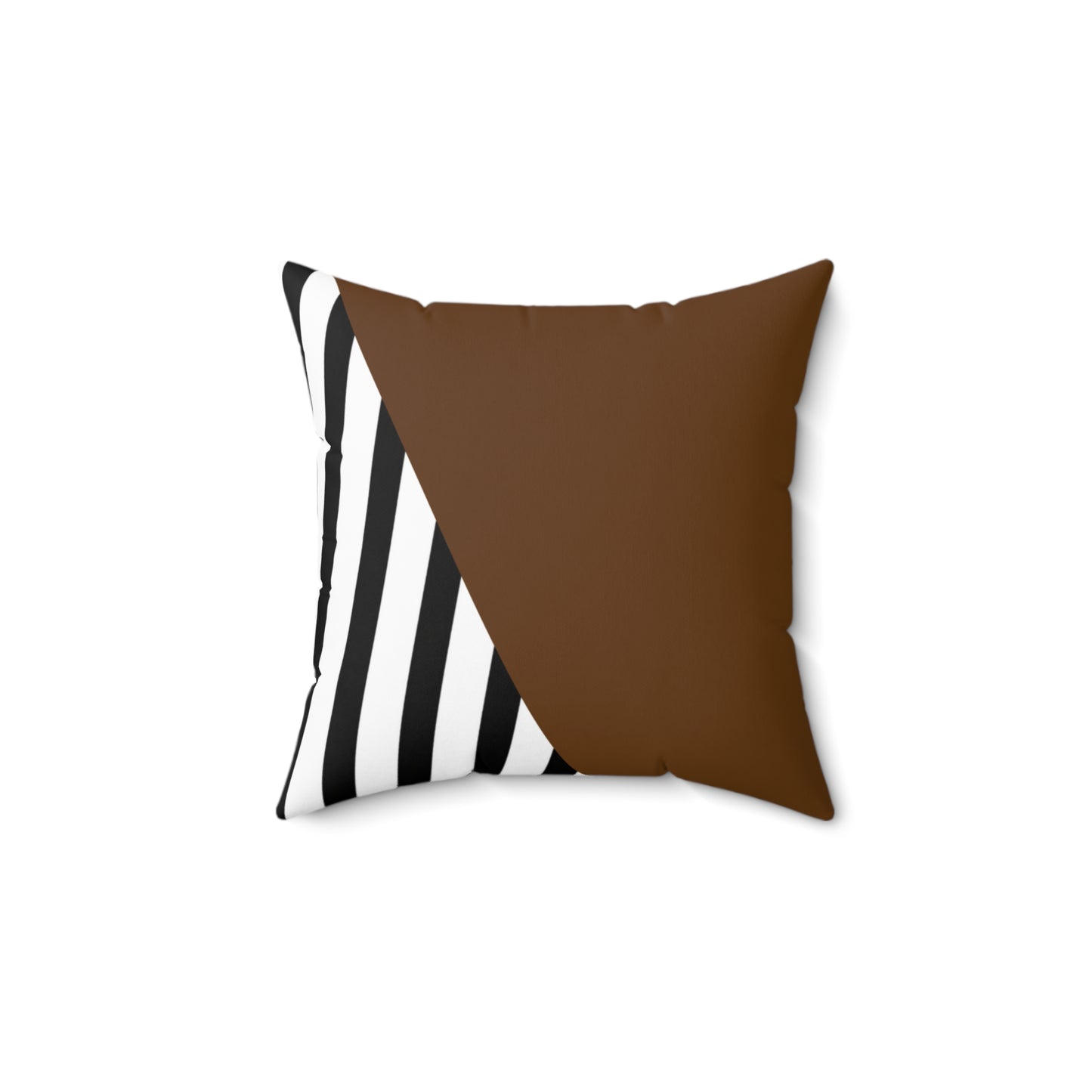 Striped black/white color block faux Suede throw Pillow