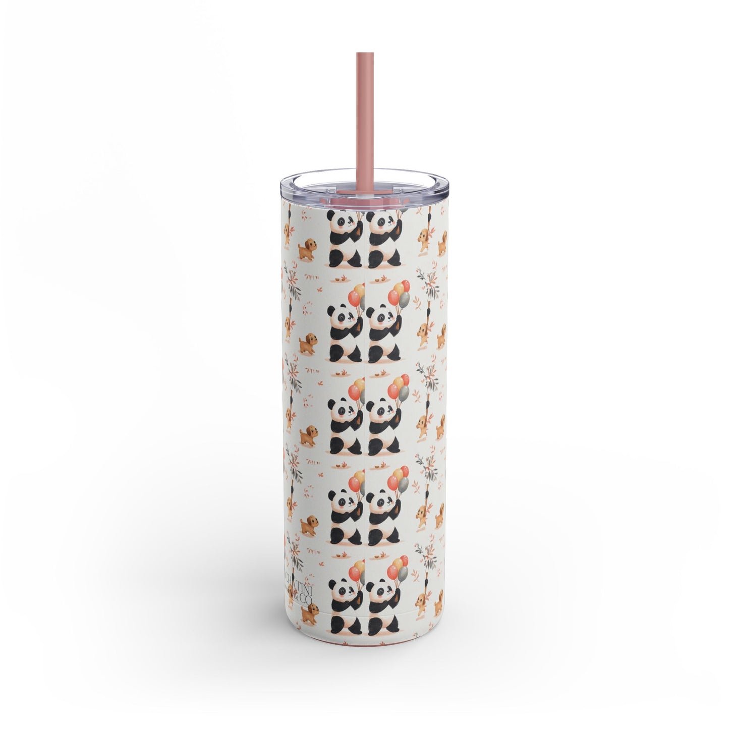 panda pups skinny tumbler 20oz