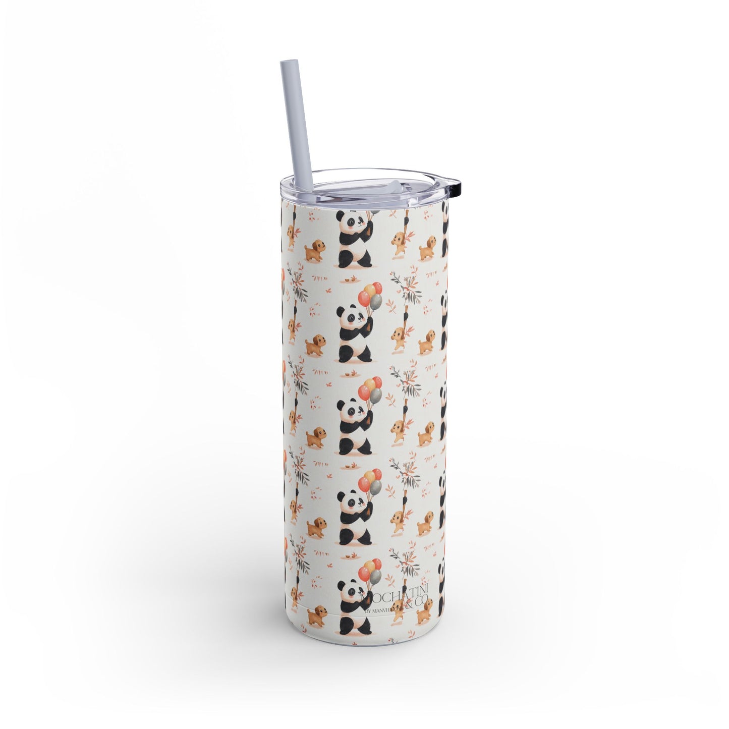 panda pups skinny tumbler 20oz