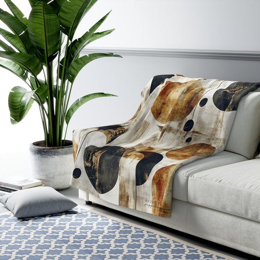 saroj - modern Abstract Sherpa Fleece Blanket