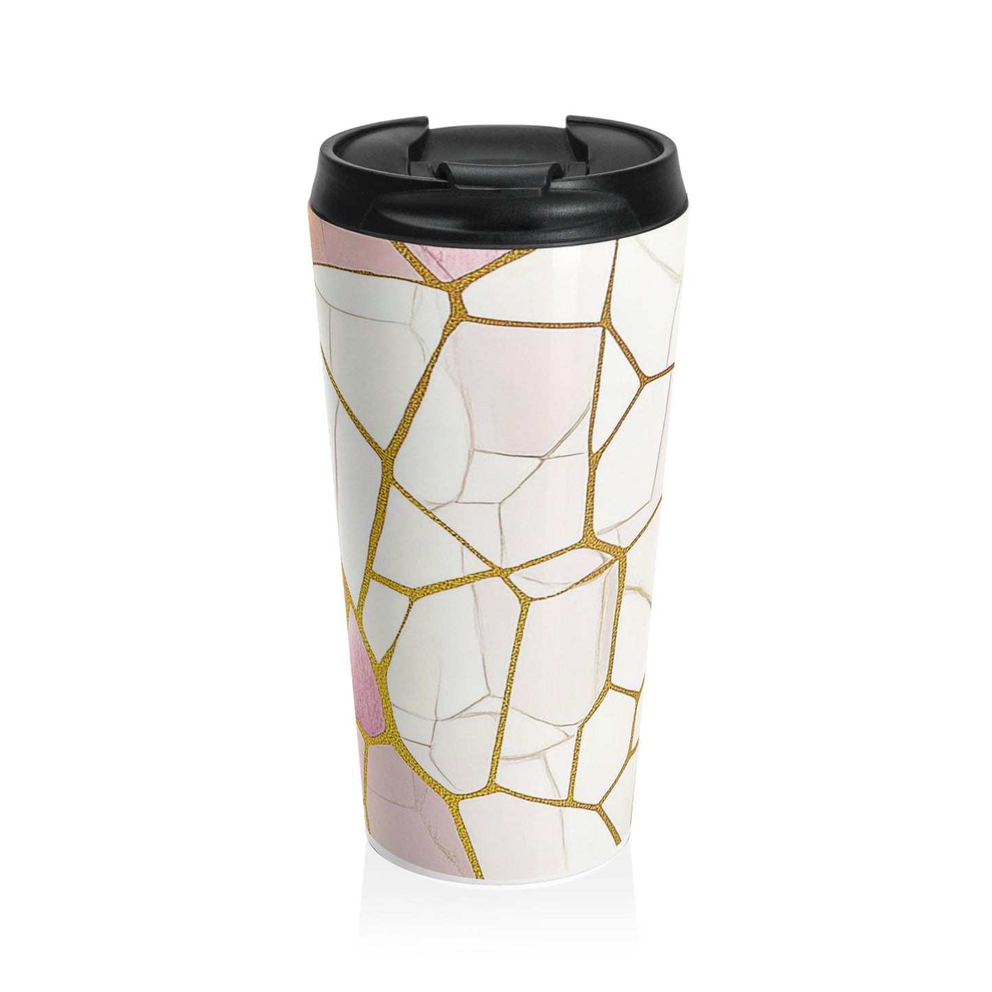 Peony Abstract Stainless Steel Travel Cup with Lid